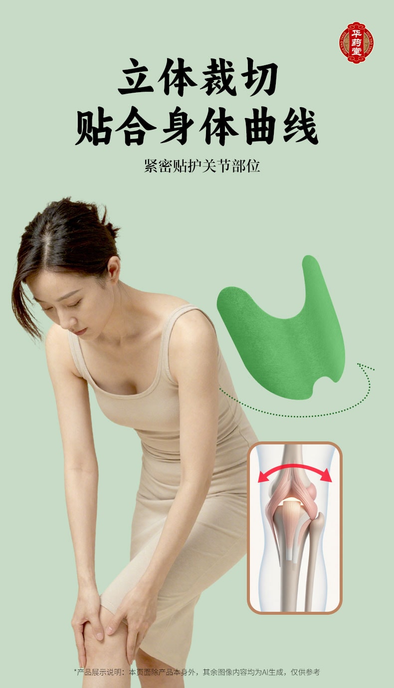  華藥堂 艾草膝蓋貼片 膝關節疼痛 膝蓋關節保暖貼紙 膏藥貼 艾灸貼 12貼紙/盒