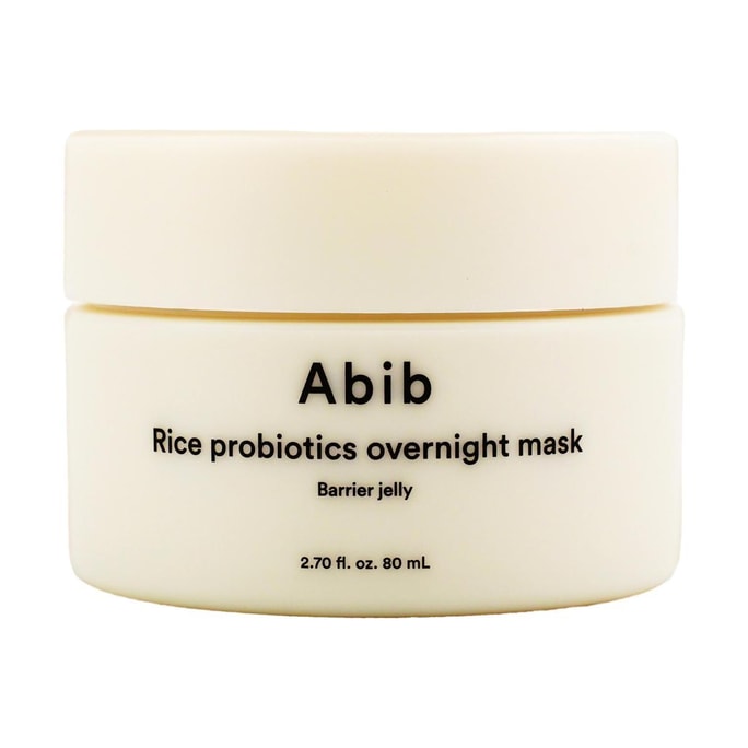 Rice Probiotics Overnight Mask Barrier Jelly  Sleep Mask, 2.70 fl.oz. - Alcohol-Free Plump & Glow | Sensitive Skin