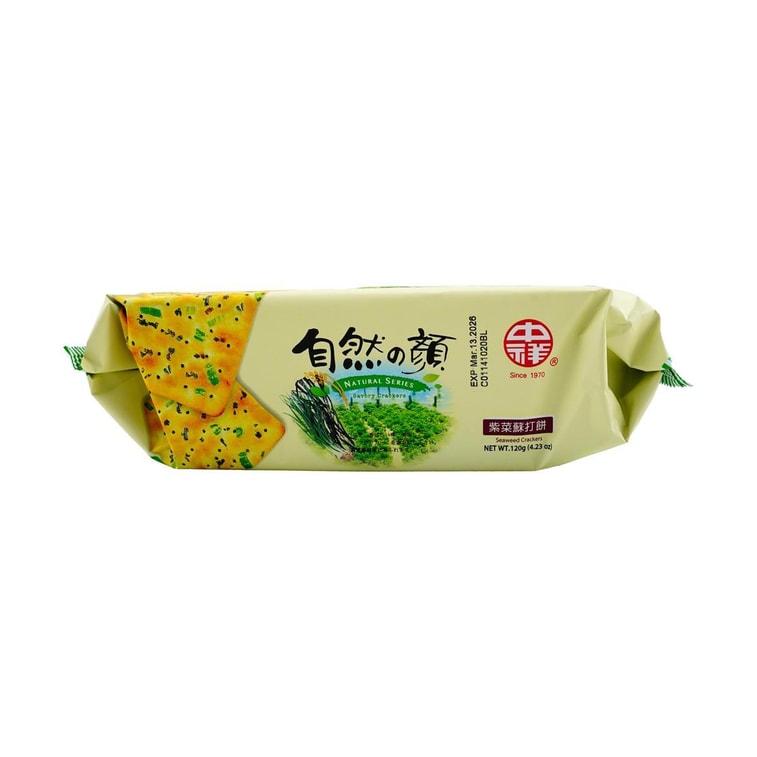 台湾中祥 自然の颜 紫菜苏打饼干 120g 3