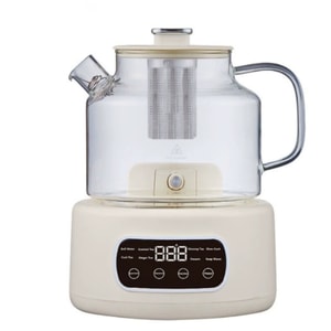 Health Preservation Kettle - No Glue - Office Use - Tea Pot For Boiling Water - All-glass Body - Flower-shaped Tea Pot - Cross-border - 110V Voltage - With Tea Strainer - One Set