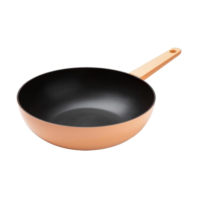 All-Day Use Non-Stick Stir Fry Wok 11.8 inch Peach