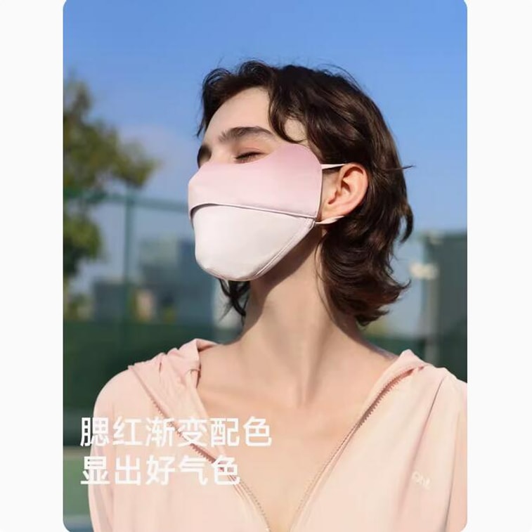 【中國直郵】明星同款ohsunny防曬口罩 女透氣高顏值 冰絲 防紫外線 立體原紗 雲朵粉 5