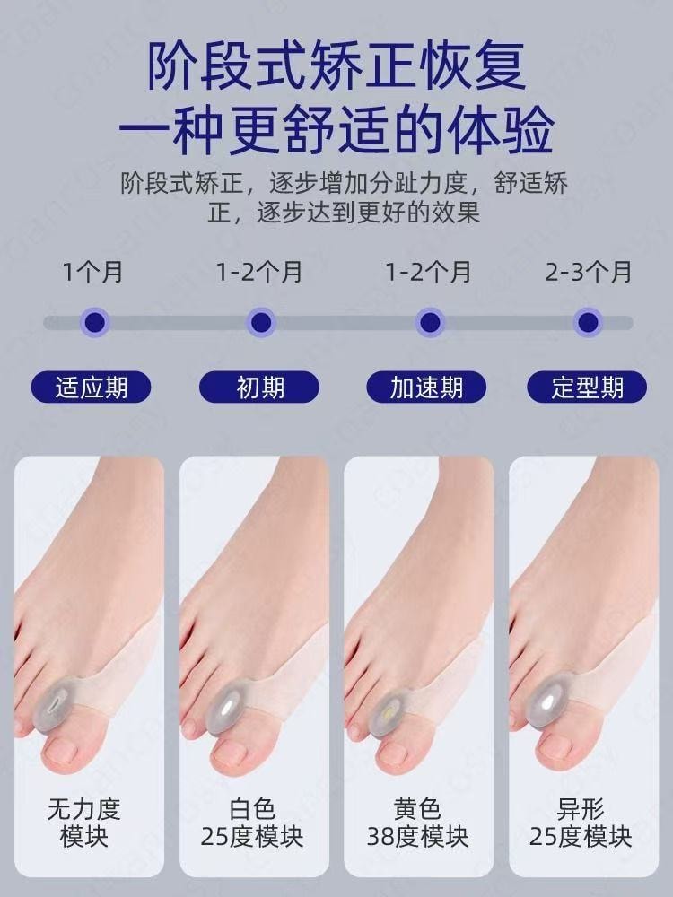 【中国直邮】 茉莉小铺 大母脚趾头外翻分趾隔离器 可以穿鞋 大脚趾防磨保护矫正器 1对装