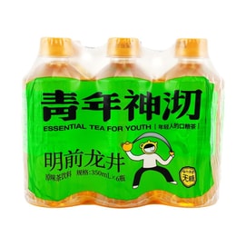  Mingqian Longjing Green Tea Original Tea Beverage 11.8 fl oz * 6 bottles【0 Sugar 0 Calories 0 Fat】