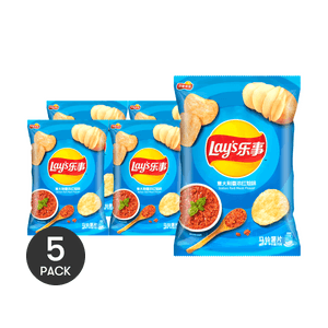 大陆版LAY'S乐事 薯片 意大利香浓红烩味 袋装 70g *5【5份超值装】(新老包装混发)