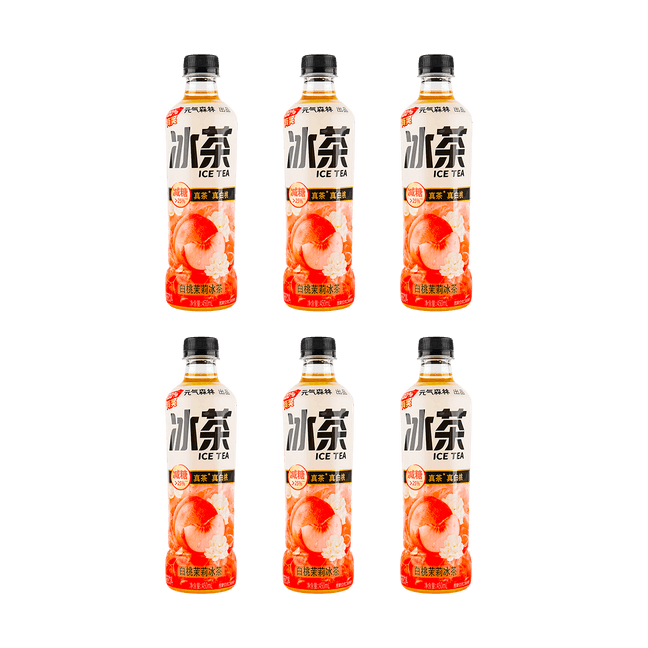【超值装】元气森林 白桃茉莉冰茶 果汁茶饮料  450ml*6【减糖>25%】