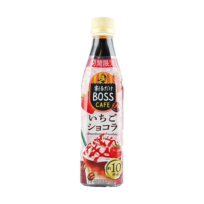 日本SUNTORY三得利 BOSS 草莓巧克力咖啡飲料 340ml【期間限定】
