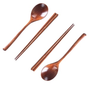 SUMI Artisan-Crafted  Wood Chopsticks & Spoon 2 Packs