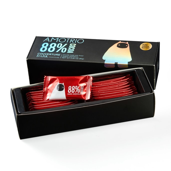 AMOTRIO 88% Dark Chocolate Couverture 20 Ct / Box