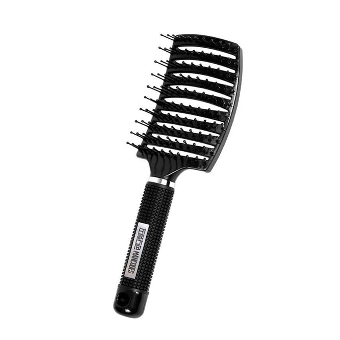 Zheng Kai Massage Bar Comb 1 unit– Volumizing Styling, Anti-Static Detangling, Arc Hollow Heat-Resistant Blow-Dry,  Massage, Anti-Hair Loss, Wet/Dry Use – Men's Large Curved Comb for Fluffy Styling