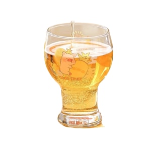 Lulu Pig collaboration Cute Beer Glass for Home Use, Pineapple Style 450ml  1 piece