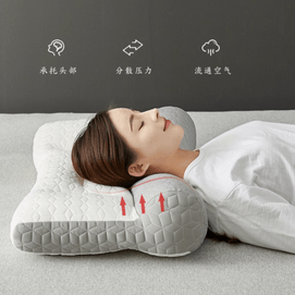 Tifuman グレーホワイト ネックトラクションピロー - 睡眠を促進、柔らかく快適、抗菌性シングルピロー、グレーホワイト、ネックサポート、人間工学に基づいたデザイン、首と肩の圧迫を軽減。睡眠に問題のある方におすすめの枕はありますか？