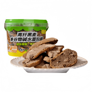 【中国直邮】 初见半夏 高纤黑麦多谷物碱水面包脆坚果面包干 300g*1桶