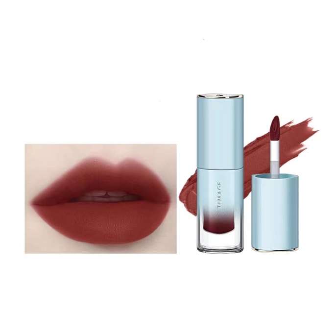TIMAGE Lip Glaze3g # 122 Velvet Soft Mist Matte Mouth Red Lip Color Lip Clay Durable Whitening Versatile for Daily Use