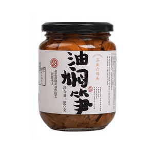 San Guan Six-Code Non-Heritage Fenghua Braised Bamboo Shoots, Zhejiang Specialty, Home-Grown Spring Bamboo Shoots, Lei Bamboo Shoots, Ready-to-Eat Side Dish, Packaged 360g*1 Jar