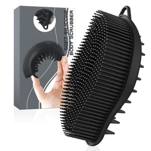 Silicone Body Scrubber - Exfoliating Body Scrubber for Men and Women, Soft Dual-Sided Shower Brush for Body Clean and Massage, Gentle Bath Brush Lathers Well for All Kinds of Skin