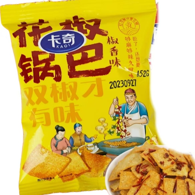 【中国直邮】 卡奇 锅巴 花椒味 麻辣小零食  238克/盒
