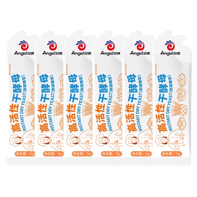 Angel Yeast Gold Pack High Sugar Tolerance High Activity Dry Yeast 6 Bags 30g Home Bread Yeast Powder Baking
