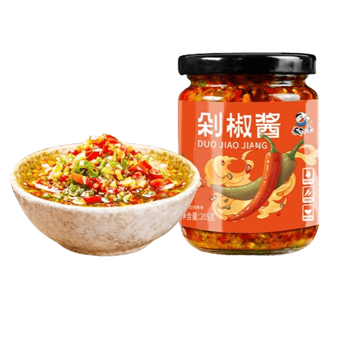 【中国直邮】饭扫光 剁椒酱湖南辣椒酱特辣蒜蓉拌饭拌面酱调料200g/瓶