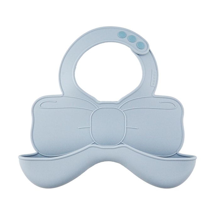 Baby Silicone Bib Eating Bib Waterproof   Vanilla Blue