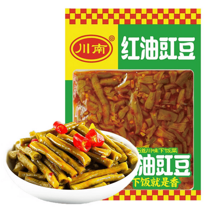 【中國直郵】 川南 紅油豇豆 榨菜下飯菜醬醃菜 鮮香爽脆開味鹹菜佐餐小菜123g*1袋