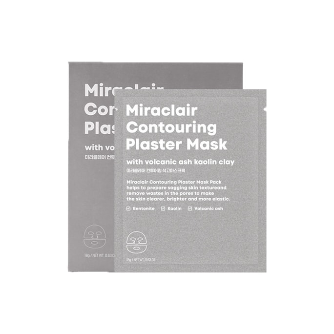 Miraclair Contouring Plaster Mask With Volcanic Ash Kaolin Clay 5sheets/18g
