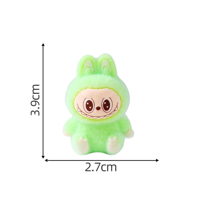 【中国直邮】 可爱多 植绒呲牙 拉布布小兔萌粒摆件 潮玩公仔装饰品1个绿色