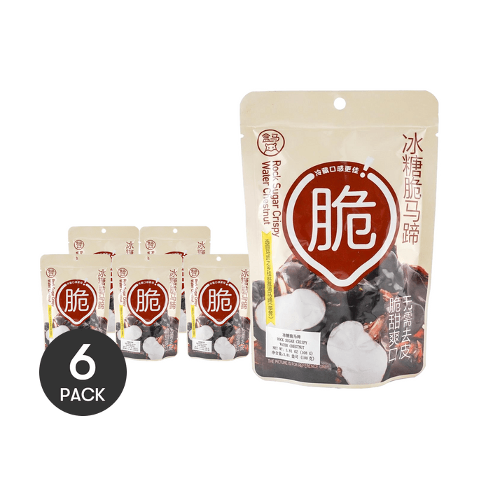 Crystal Sugar Crispy Water Chestnut 3.81 oz*6【6 Packs】