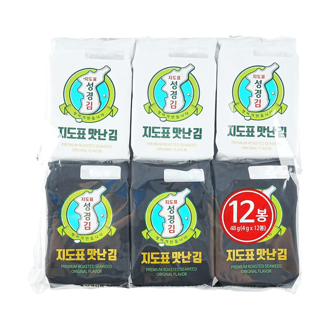 韩国SG FOOD 美味海苔片 12包入 48g【即食 紫菜包饭】