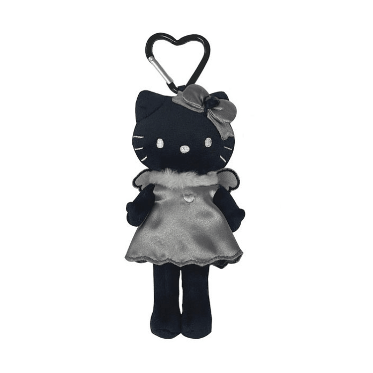Black leather long legs kitty series plush pendant 1 piece [black