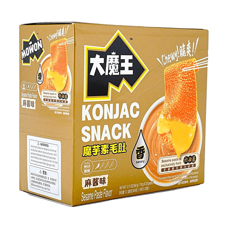 鹽津鋪子 大魔王 魔芋素毛肚 六必居麻醬味 20包 360g【富含膳食纖維 飽腹解饞】【中英文包裝隨機發】 5