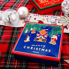 Christmas Feuillage Almond Chocolate Biscuits Gift Box 6 Pieces【Dessert Gifts】