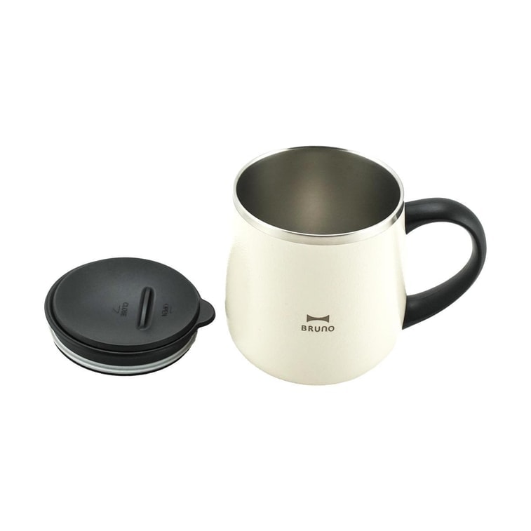 【日本直送】BRUNO 断熱コーヒーマグ 真空二重壁 保温保冷 温かい飲み物にも冷たい飲み物にも使える アイボリーホワイト 320ml 6