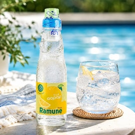 0 Calories Ramune Japanese Marble Soda,Yuzu Flavor, 6.76 fl oz【 0 Sugar 0 Fat】【Japanese Carbonated Soft Drink】