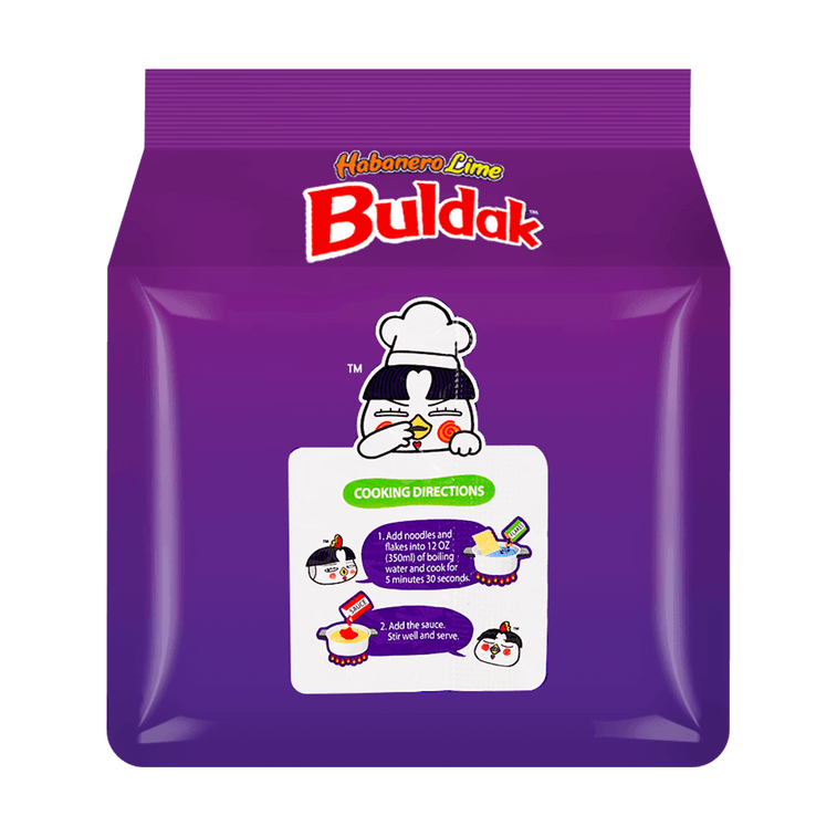 Korean Buldak Noodles Stir-Fried Ramen - Hot Chicken Flavor, Cheese Flavor, Habanero Lime Flavor,14.63 oz【Value Pack】 10