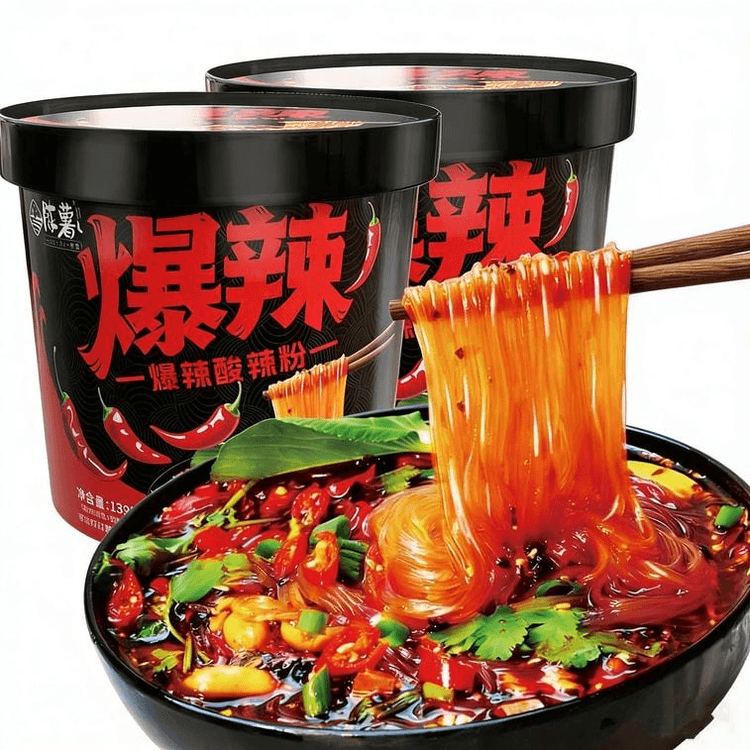 Spicy Hot Sour Sweet Potato Noodles 133g Bucket - Yami