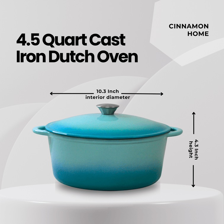 美国 西纳蒙 铸铁珐琅锅26cm (4.5QT) 水蓝色 家用多功能炖盅焖烧煮炖煲锅 天然微压 细煮慢炖 不挑炉灶 7