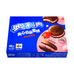【軟FUFU】大陸版OREO奧利奧 夾心雲朵蛋糕 粒粒草莓口味 4枚裝 88g