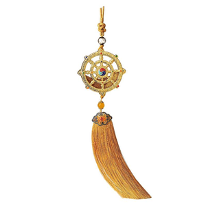 Eight Treasures Of The Potala Palace, Joyful Wheel, Flowing Sand Car Pendant, Interior Car Hanging Decoration 390mm