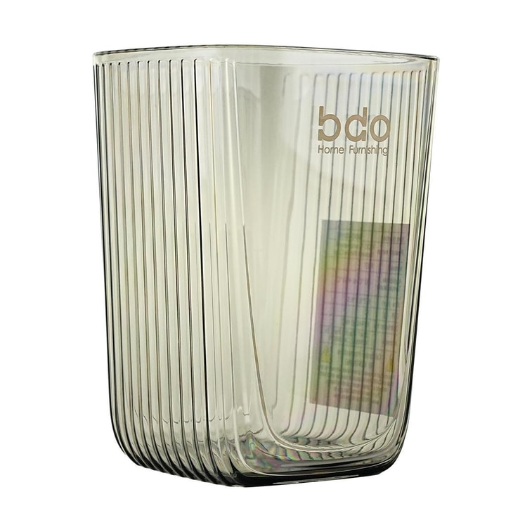 BDO 透明方型漱口杯 牙刷杯儿漱杯牙具杯牙缸 透明黑无把手 6.7×9.5cm 6