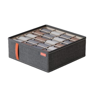 【中国直邮】 HSPM 新款宿舍收纳神器大容量分格式布艺收纳盒 装袜子深灰 20格