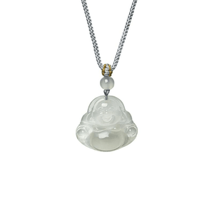 [중국 직배송] 주유복 옥수 불상 목걸이 (백월광 미소불상 펜던트 포함), 남녀공용, 여자친구를 위한 새해 선물 *1개