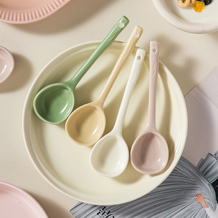 Ceramic Spoon Japanese Style Cute Small Soup Spoon Ins Style