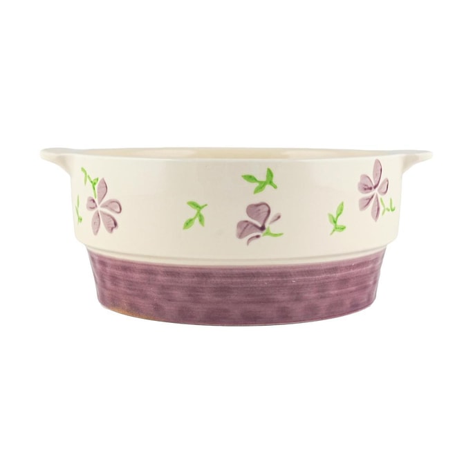 GOLDEN LION 7.75인치 세라믹 스태킹 볼 (더블 핸들 포함), 밀키 화이트 유약, 다이 지아렌, 1000ml