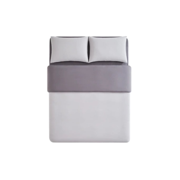 LifeEase Type A Tianzhu Cotton Knitted Color Matching Bedspread Set 3 Piece Foggy Gray Flat Sheet