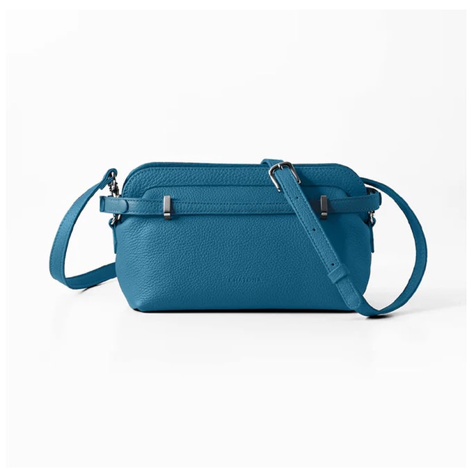 [일본에서 다이렉트 메일] CHATONA 프리미엄 가죽 크로스바디 백 블루 with 동전 지갑 [일본 명품 브랜드 Hermès Same Leather]