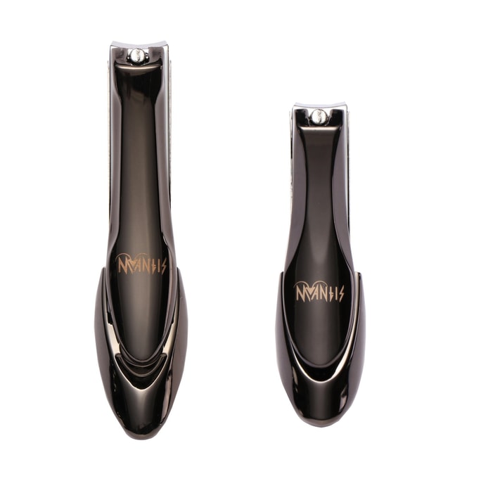 MANTIS 高耐久高級爪切り 日本 420J2 鋼は厚い爪に適しています プロの刃とバイオニックデザイン、爪収納ボックス付き 飛沫防止 シャープで耐久性のある上面 電気メッキ炭素鋼 男性と女性セット爪切り ブラック