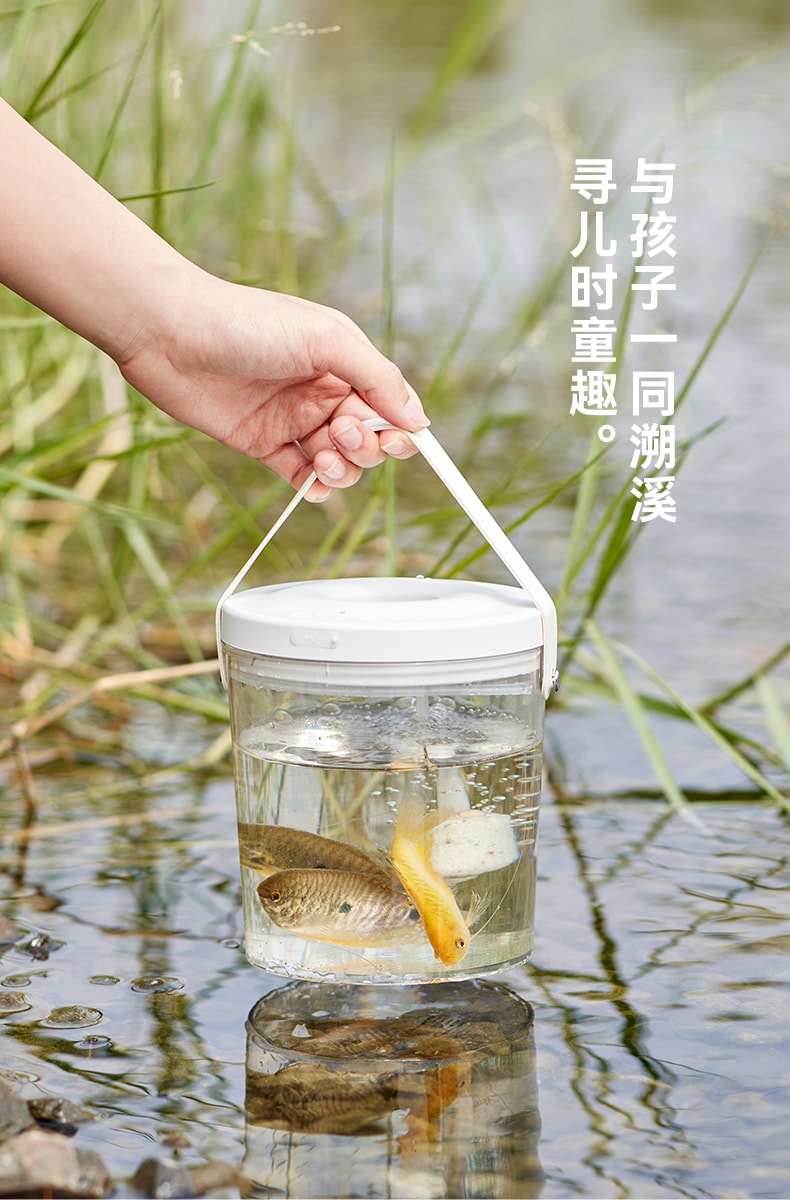 OLAYKS 鱼缸新款小型桌面办公便携式户外打氧无线注氧金鱼缸