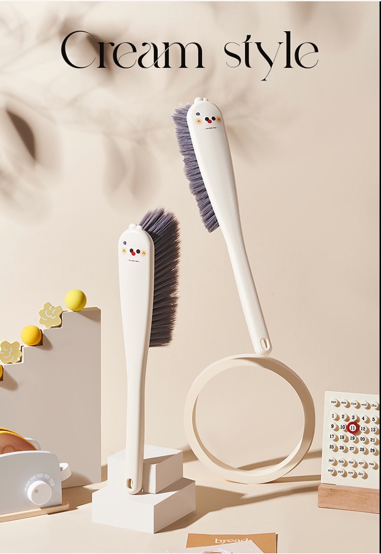 FaSoLa Life 加長除塵清潔刷 奶咖色/個 長柄軟毛防靜電刷 臥室床上地毯纈帚