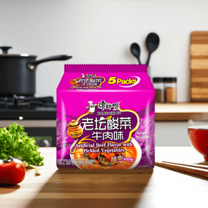 康师傅 方便面 老坛酸菜牛肉味 五连包装 117g*5 【放心酸菜】